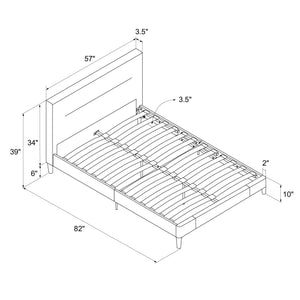 CosmoLiving Westerleigh Upholstered Bed - Light Gray - Full