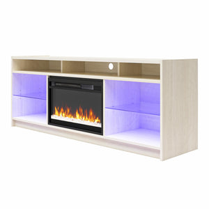 Ameriwood Home Luna Electric Fireplace TV Stand for TVs up to 65" - Ivory Oak