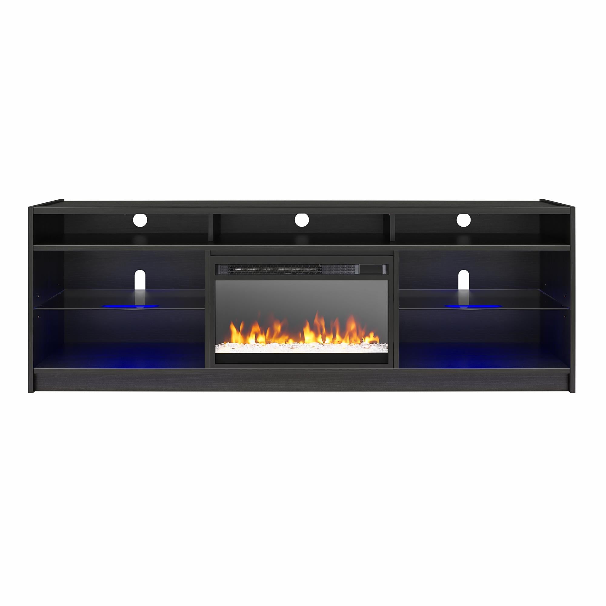 Ameriwood Home Luna Fireplace TV Stand for TVs up to 75" - Black Oak