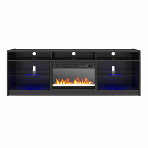 Ameriwood Home Luna Fireplace TV Stand for TVs up to 75" - Black Oak