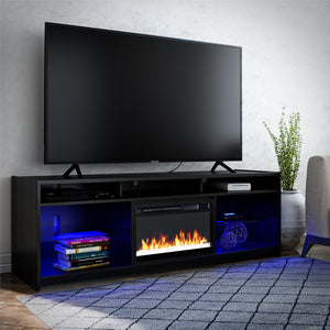 Ameriwood Home Luna Fireplace TV Stand for TVs up to 75" - Black Oak