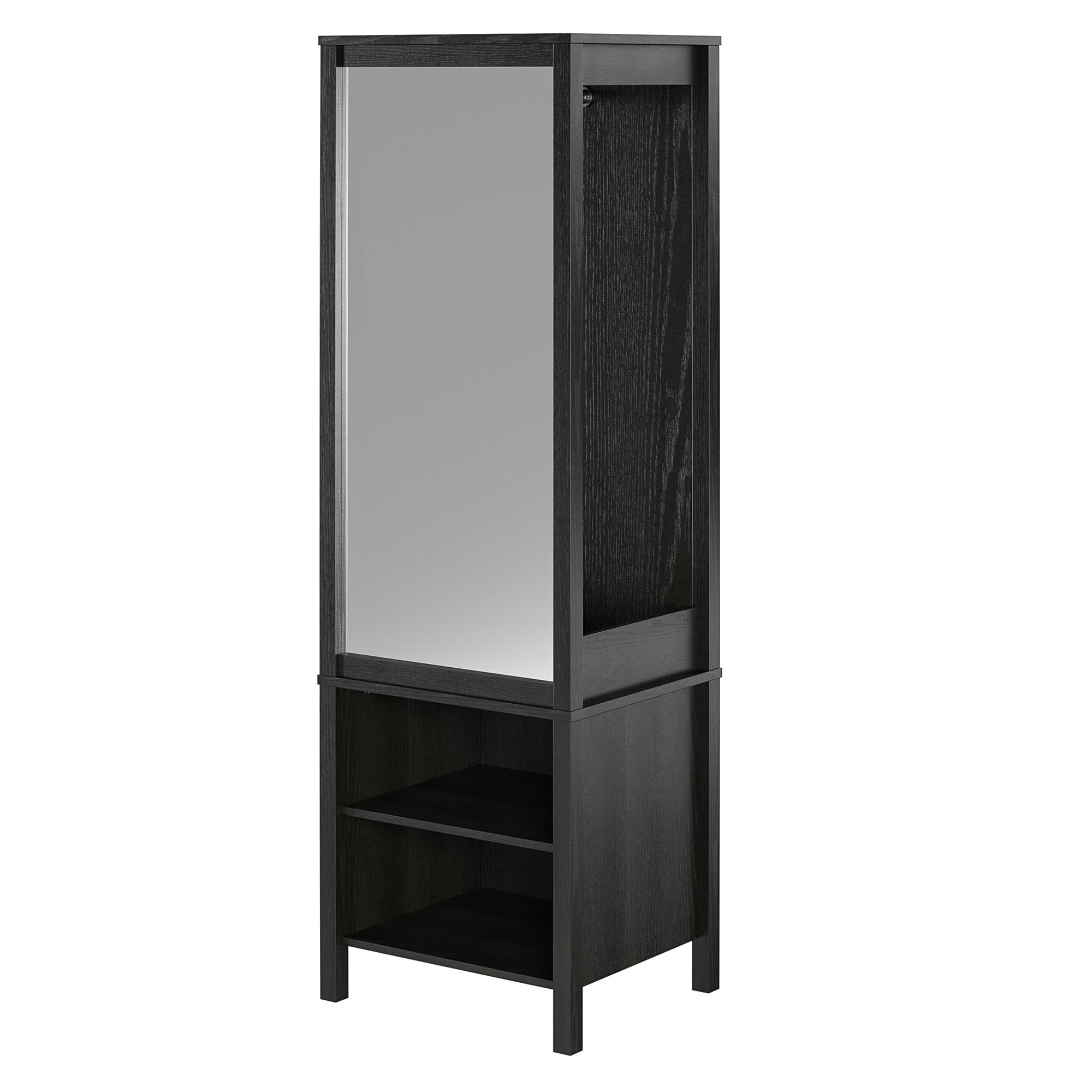 Ameriwood Home Wimberly Wardrobe with Mirror - Black Oak