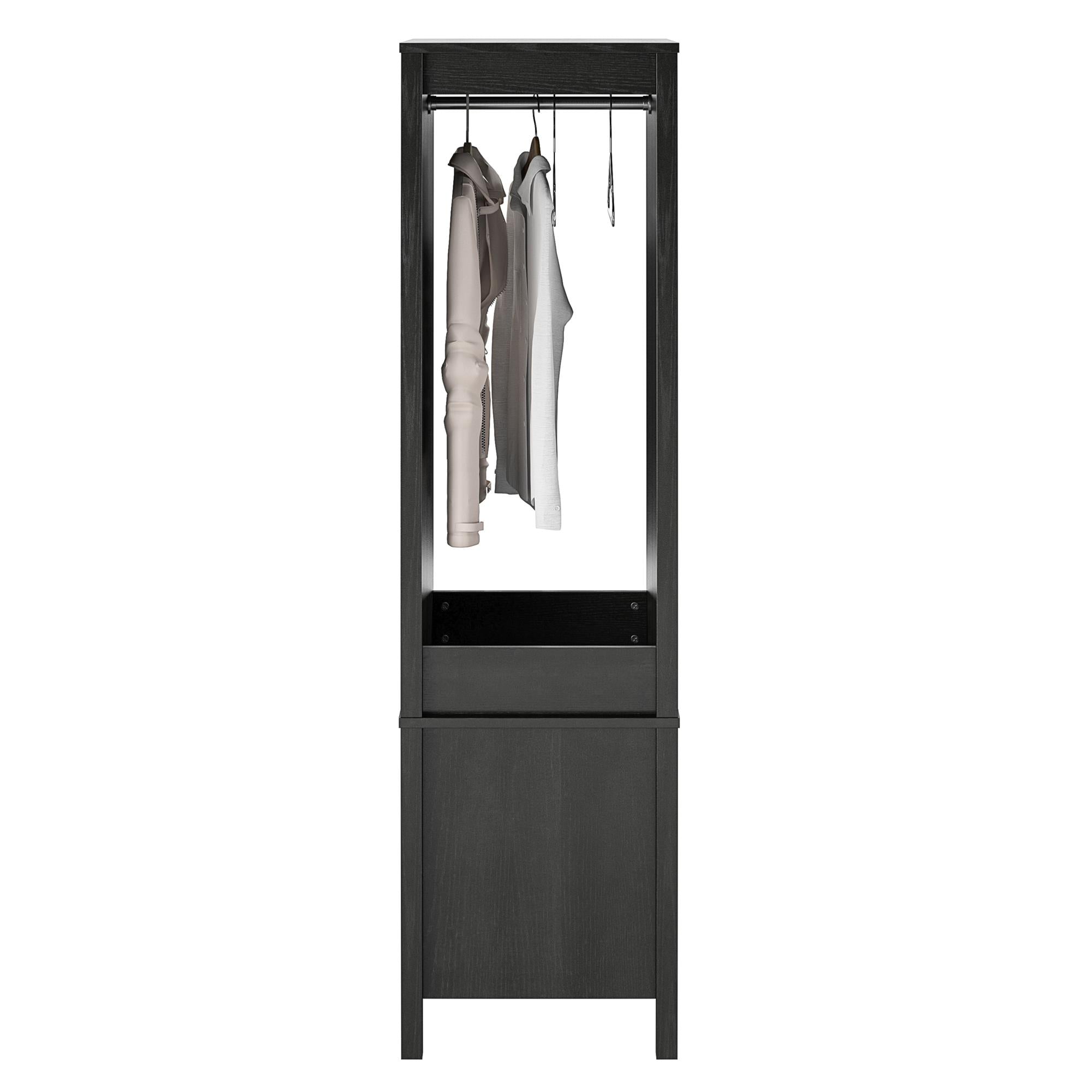 Ameriwood Home Wimberly Wardrobe with Mirror - Black Oak