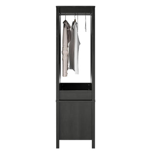 Ameriwood Home Wimberly Wardrobe with Mirror - Black Oak