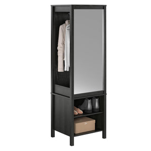 Ameriwood Home Wimberly Wardrobe with Mirror - Black Oak