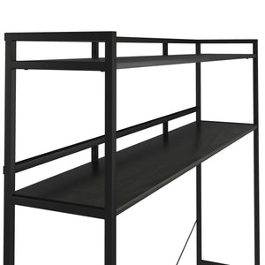 Novogratz Beverly Over-The-Bed Storage for Full and Full XL Beds - Black Oak