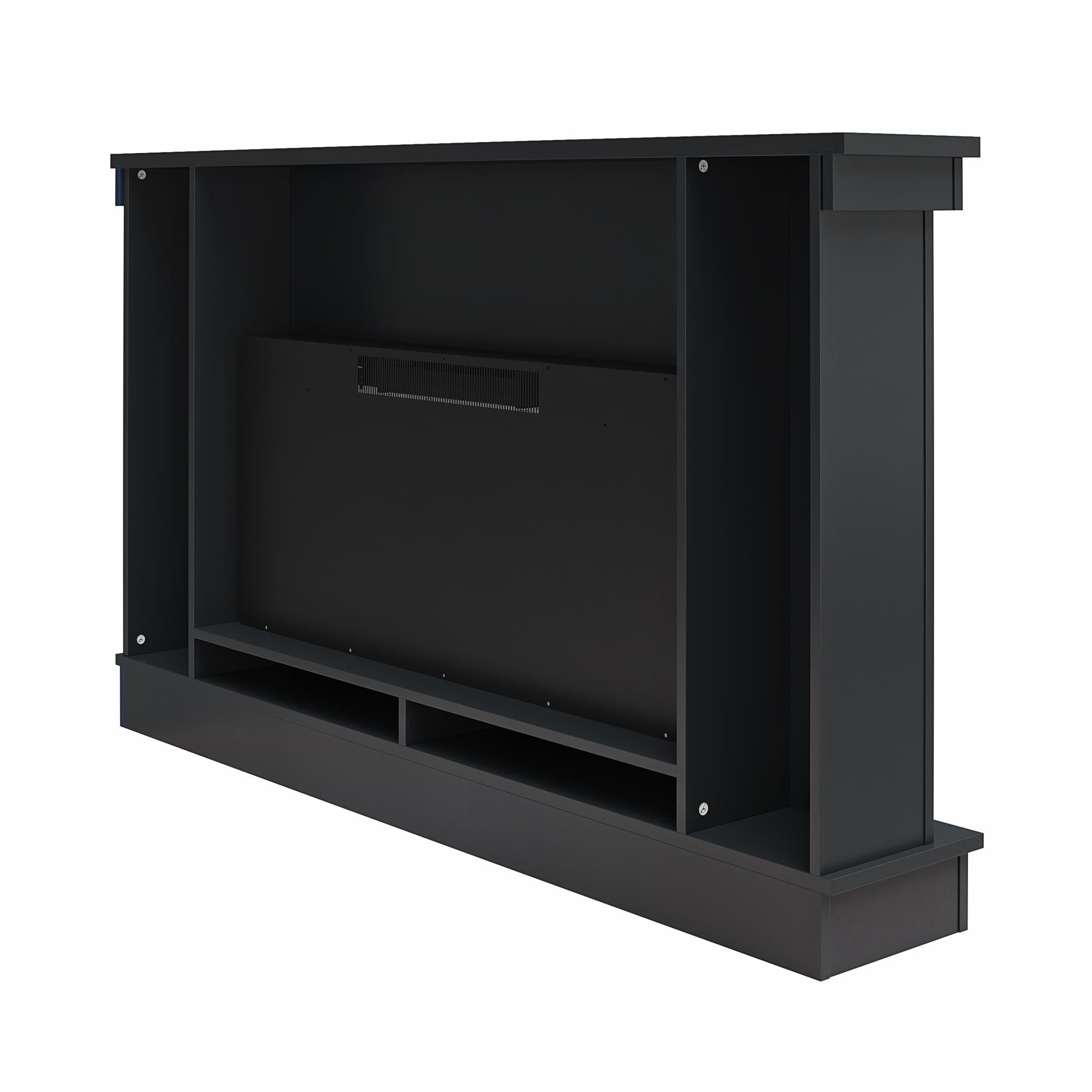 Novogratz Waverly Wide Mantel with Electric Fireplace - Black