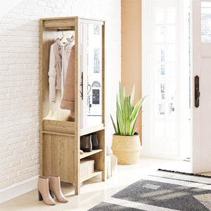 Ameriwood Home Wimberly Wardrobe with Mirror - Natural