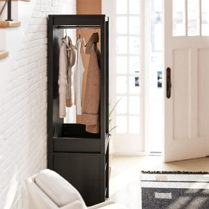 Ameriwood Home Wimberly Wardrobe with Mirror - Black Oak