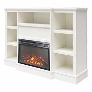 Ameriwood Home Liam Mantel with Electric Fireplace - White