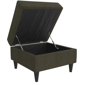 DHP Cooper Ottoman with Storage - Grey Linen