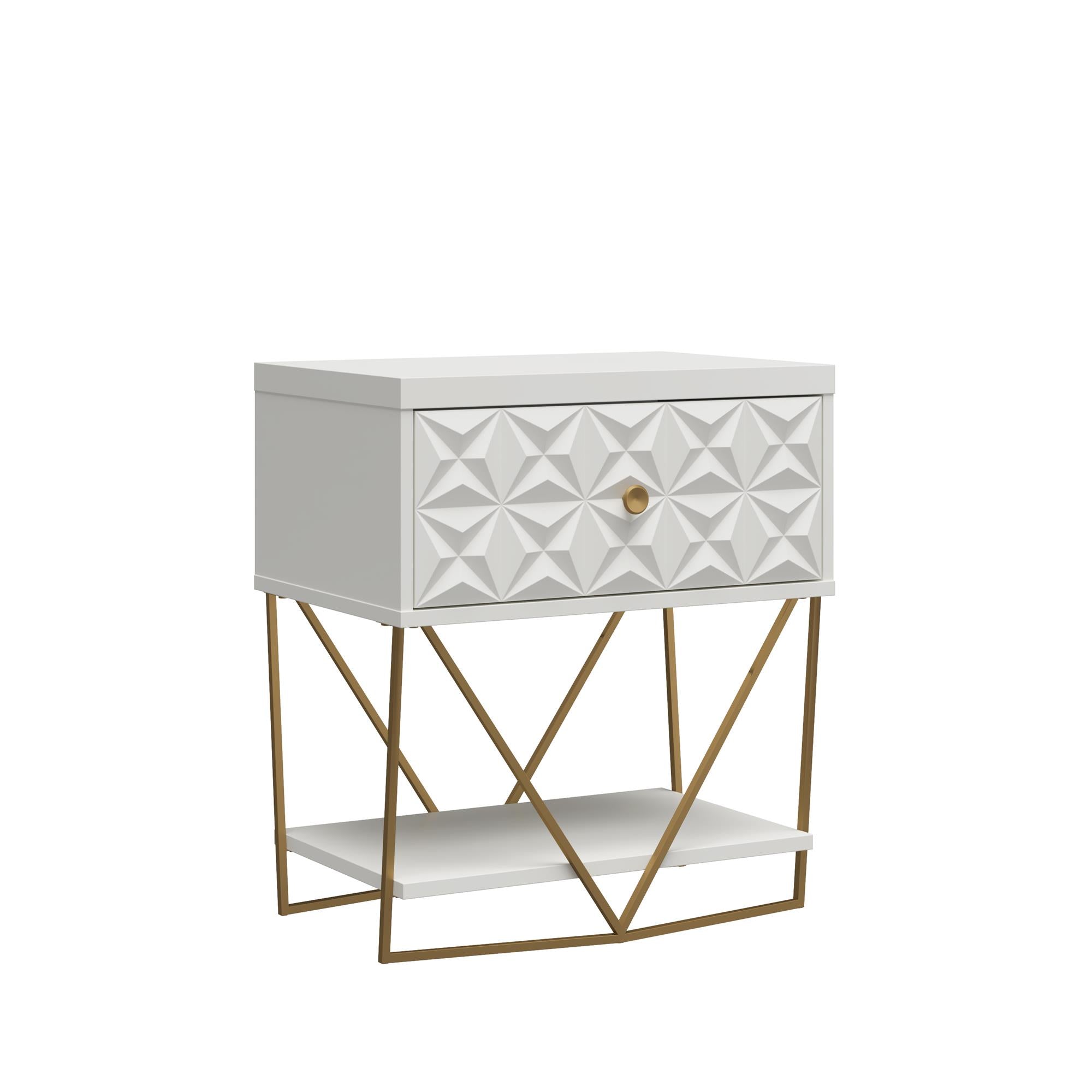 CosmoLiving Blair Accent Table, - White
