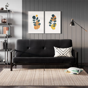 RealRooms Bretta  Metal Arm Futon Frame  - Black - Full