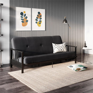 RealRooms Bretta  Metal Arm Futon Frame  - Black - Full