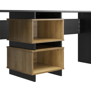 Novogratz Nelson 2 Way Desk - Black Oak