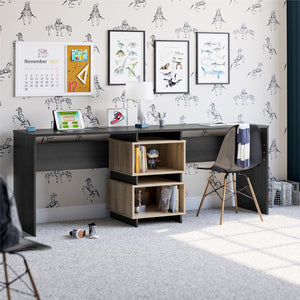 Novogratz Nelson 2 Way Desk - Black Oak
