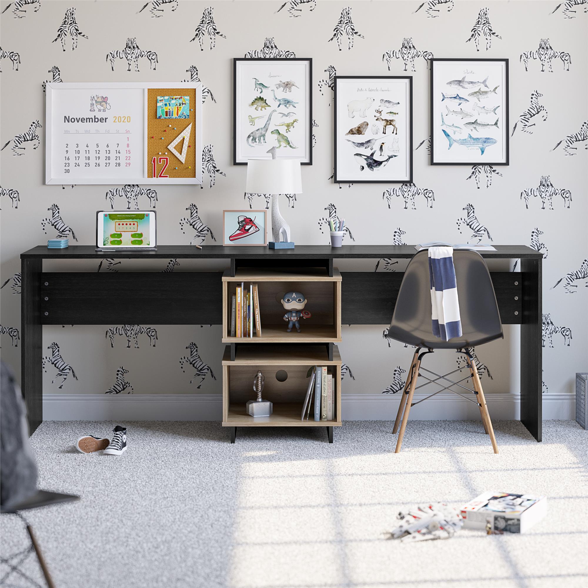 Novogratz Nelson 2 Way Desk - Black Oak