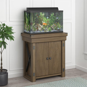 Ollie & Hutch Wildwood 20 Gallon Aquarium or Terrarium Stand - Rustic Gray