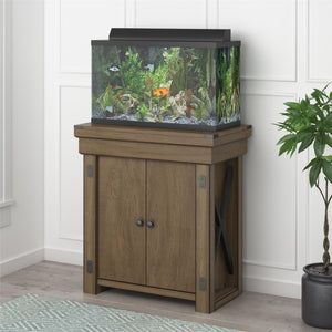 Ollie & Hutch Wildwood 20 Gallon Aquarium or Terrarium Stand - Rustic Gray