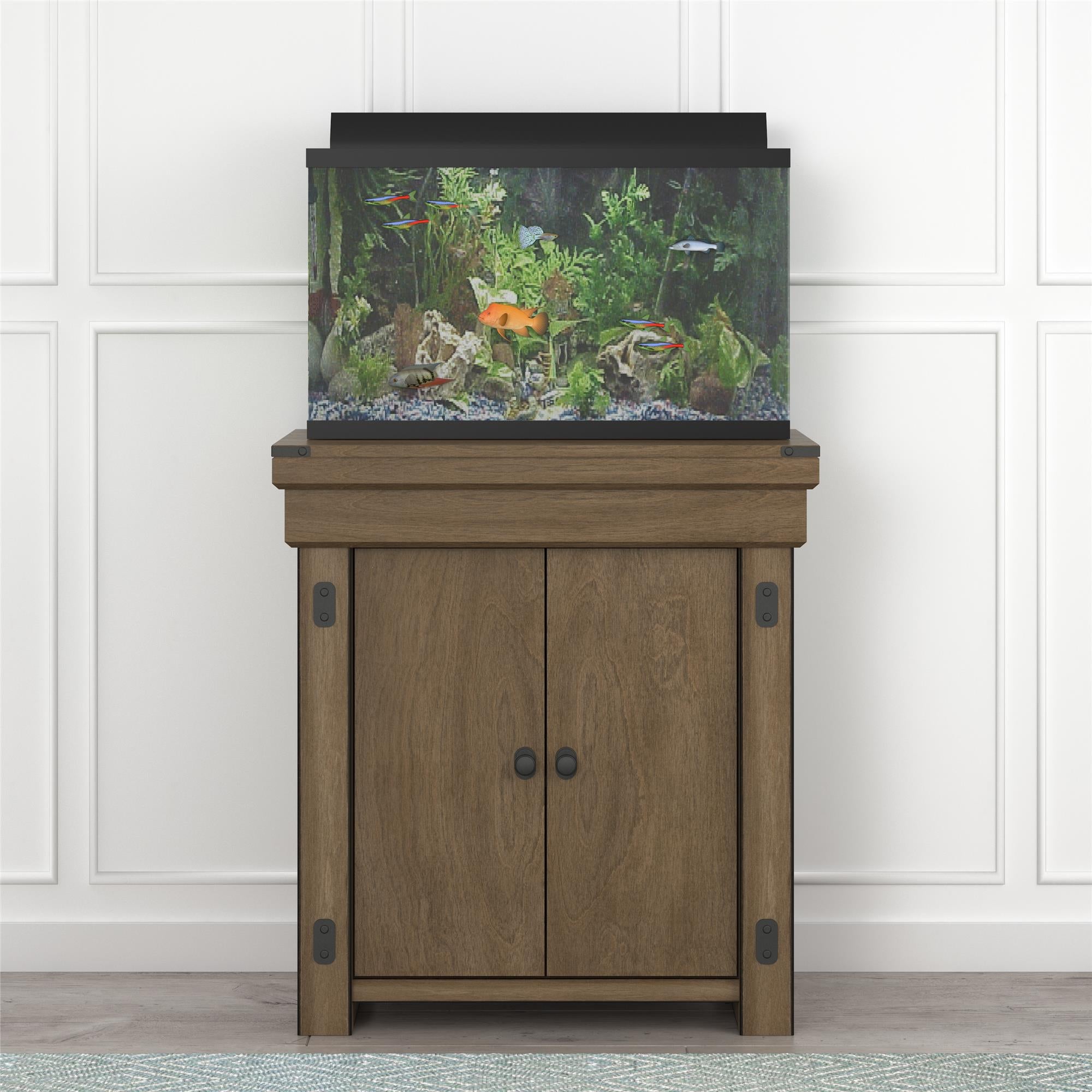 Ollie & Hutch Wildwood 20 Gallon Aquarium or Terrarium Stand - Rustic Gray