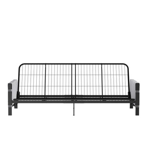 RealRooms Avanti Black Metal Futon Frame with Storage Pockets - Black - Full