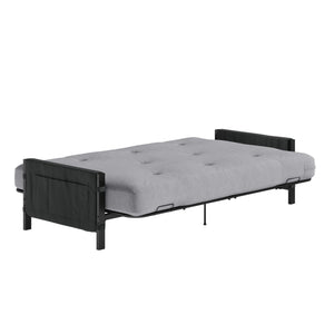 RealRooms Avanti Black Metal Futon Frame with Storage Pockets - Black - Full