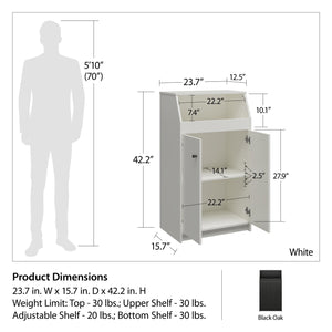 Ameriwood Home The Loft 2 Door Storage Tower - White