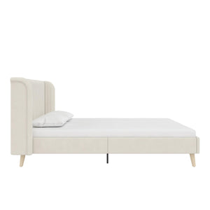 Novogratz Holly Upholstered Wingback Bed - Ivory - Queen