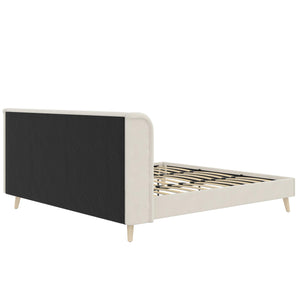 Novogratz Holly Upholstered Wingback Bed - Ivory - King
