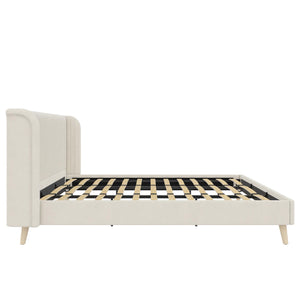 Novogratz Holly Upholstered Wingback Bed - Ivory - King