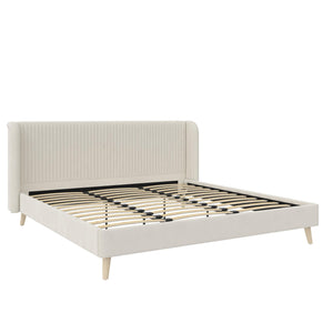 Novogratz Holly Upholstered Wingback Bed - Ivory - King