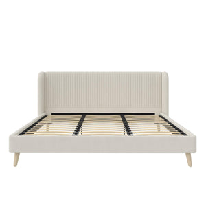 Novogratz Holly Upholstered Wingback Bed - Ivory - King