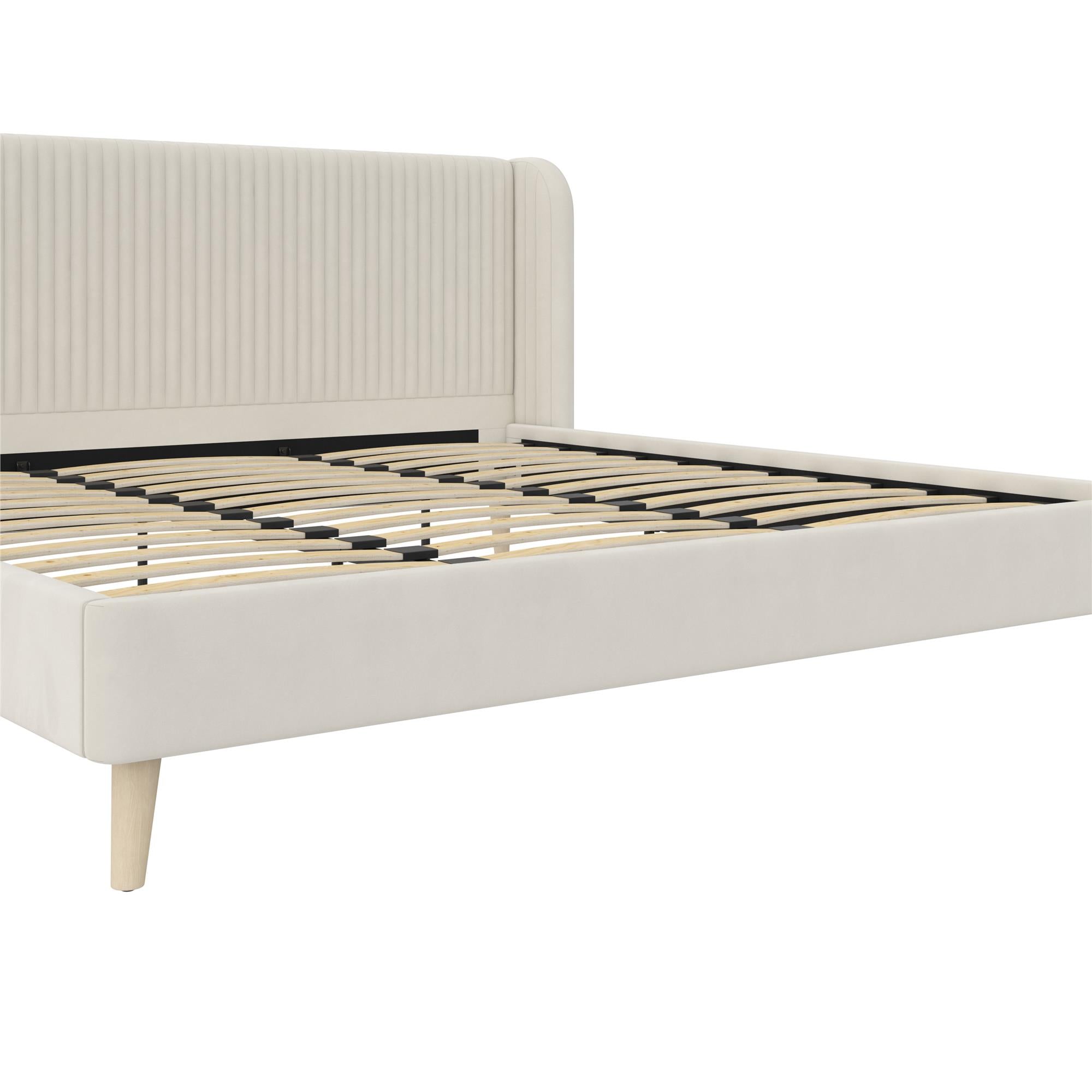 Novogratz Holly Upholstered Wingback Bed - Ivory - King