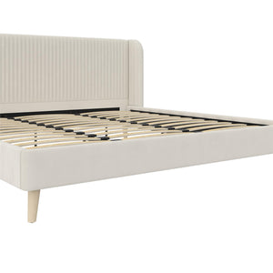 Novogratz Holly Upholstered Wingback Bed - Ivory - King
