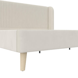 Novogratz Holly Upholstered Wingback Bed - Ivory - King