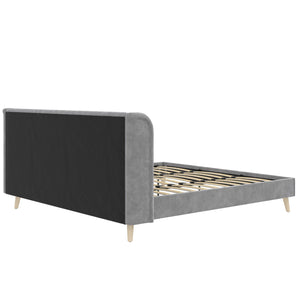 Novogratz Holly Upholstered Wingback Bed - Light Gray - King