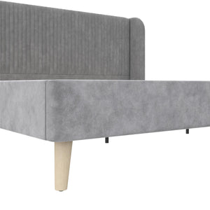 Novogratz Holly Upholstered Wingback Bed - Light Gray - King
