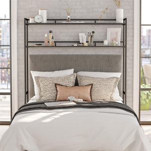 Novogratz Beverly Over-The-Bed Storage for Full and Full XL Beds - Black Oak