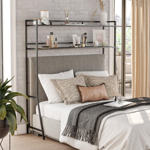 Novogratz Beverly Over-The-Bed Storage for Full and Full XL Beds - Black Oak