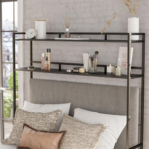 Novogratz Beverly Over-The-Bed Storage for Full and Full XL Beds - Black Oak