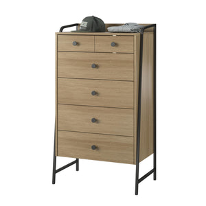 Novogratz Bushwick Tall 5 Drawer Dresser - Natural