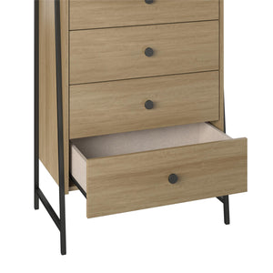 Novogratz Bushwick Tall 5 Drawer Dresser - Natural