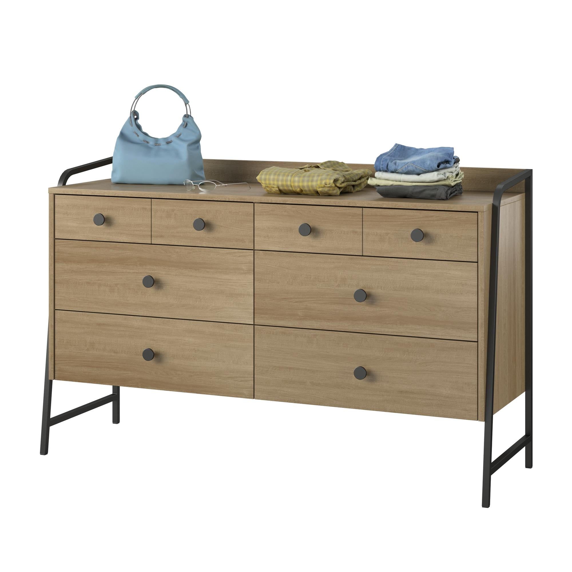Novogratz Bushwick Wide 6 Drawer Dresser - Natural