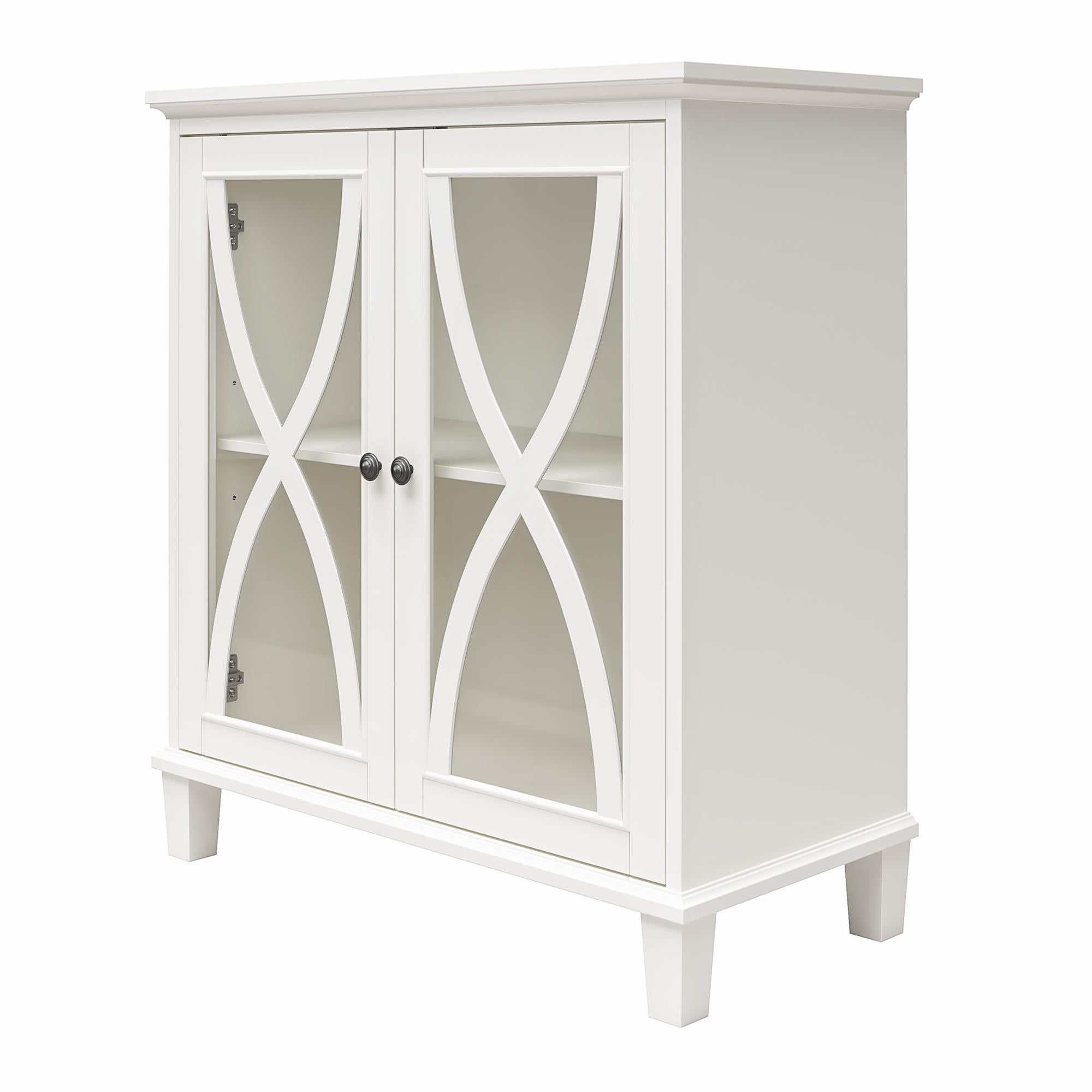 Ameriwood Home Celeste Accent Cabinet with Glass Doors - White