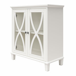 Ameriwood Home Celeste Accent Cabinet with Glass Doors - White