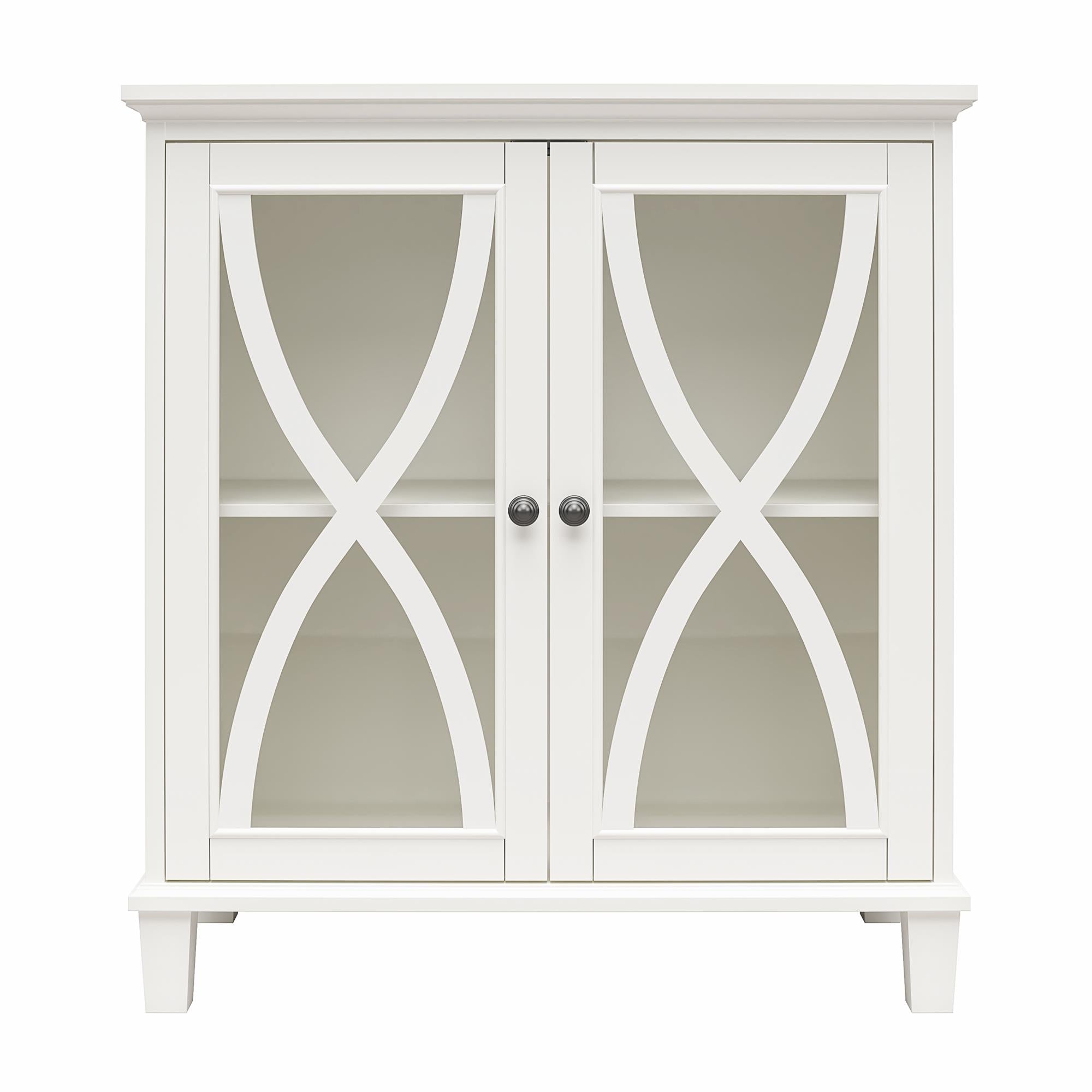 Ameriwood Home Celeste Accent Cabinet with Glass Doors - White