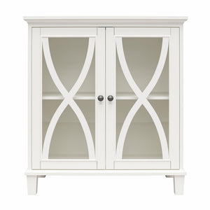 Ameriwood Home Celeste Accent Cabinet with Glass Doors - White