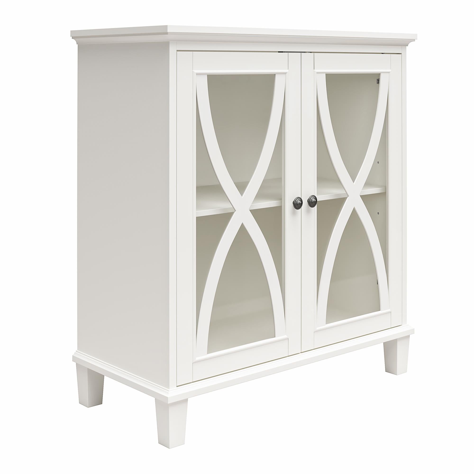 Ameriwood Home Celeste Accent Cabinet with Glass Doors - White