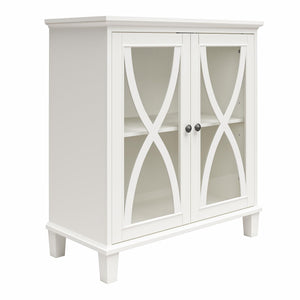 Ameriwood Home Celeste Accent Cabinet with Glass Doors - White