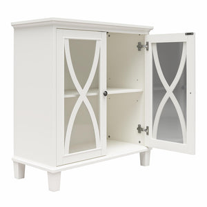 Ameriwood Home Celeste Accent Cabinet with Glass Doors - White